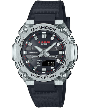 G-SHOCK G-STEEL 小型モデル GST-B600-1AJF メンズ 腕時計 ソーラー Bluetooth アナデジ 樹脂バンド シルバー ブラック 反転液晶 国内正規品 カシオ