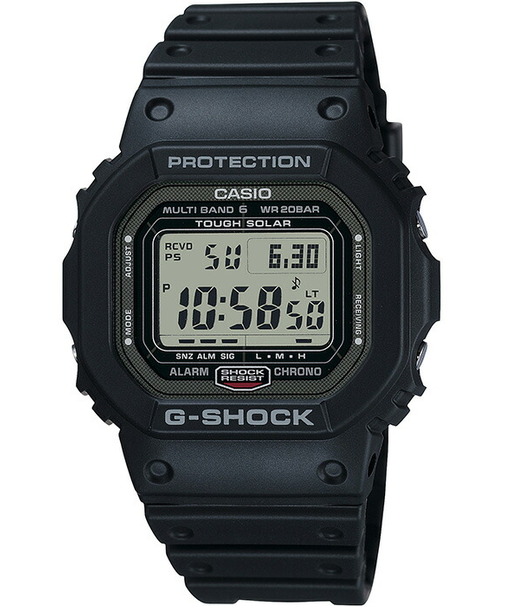 G-SHOCK 5600シリーズ GW-5000U-1JF メンズ 腕時計 電波ソーラー デジタル 樹脂バンド スクリューバック ブラック 日本製 国内正規品 カシオ