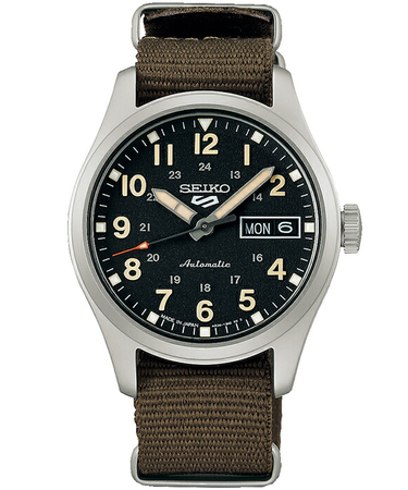 セイコー5 スポーツ フィールド スーツ スタイル ミッドサイズモデル SBSA201 メンズ レディース 腕時計 メカニカル 自動巻き ブラックダイヤル ナイロンバンド 日本製