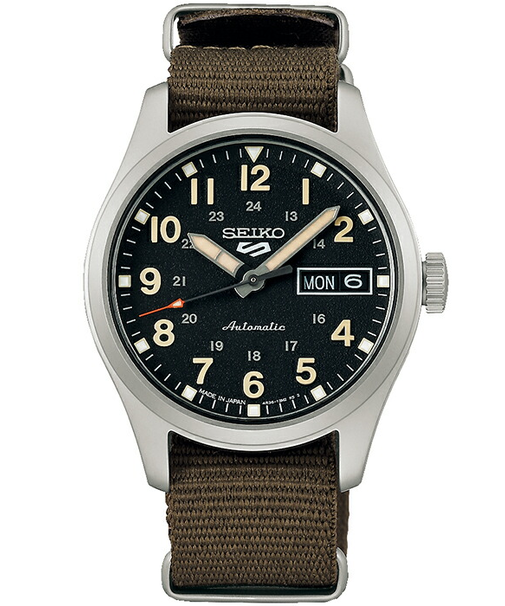 セイコー5 スポーツ フィールド スーツ スタイル ミッドサイズモデル SBSA201 メンズ レディース 腕時計 メカニカル 自動巻き ブラックダイヤル ナイロンバンド 日本製