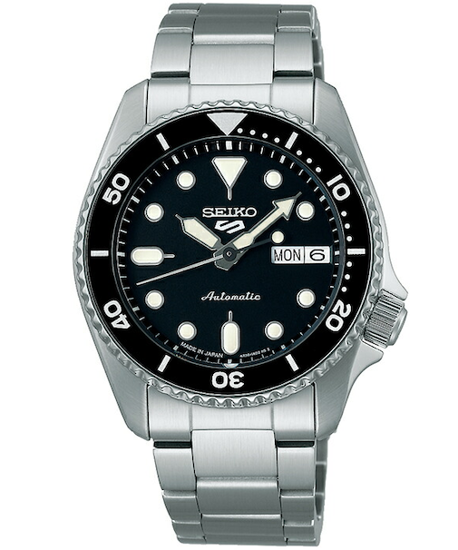 セイコー5 スポーツ SKX スポーツ スタイル ミッドサイズモデル SBSA225 メンズ 腕時計 メカニカル 自動巻き ブラックダイヤル メタルバンド 日本製