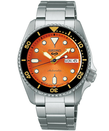 セイコー5 スポーツ SKX スポーツ スタイル ミッドサイズモデル SBSA231 メンズ 腕時計 メカニカル 自動巻き オレンジダイヤル メタルバンド 日本製