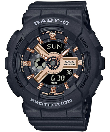 BABY-G BA-110シリーズ G-SHOCKデザインインスパイア BA-110XRG-1AJF レディース 腕時計 電池式 アナログ デジタル ブラック 国内正規品 カシオ