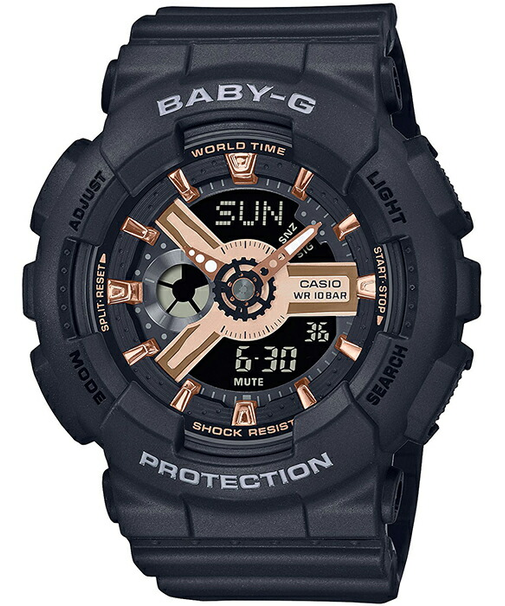 BABY-G BA-110シリーズ G-SHOCKデザインインスパイア BA-110XRG-1AJF レディース 腕時計 電池式 アナログ デジタル ブラック 国内正規品 カシオ