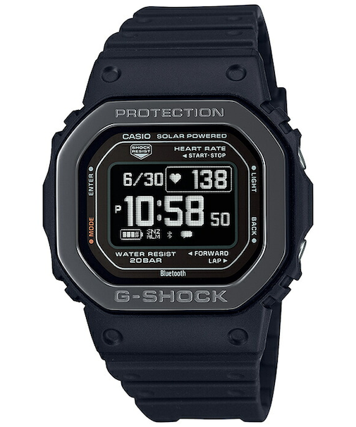 G-SHOCK G-SQUAD 心拍計測 血中酸素レベル計測 DW-H5600MB-1JR メンズ 腕時計 ソーラー Bluetooth 反転液晶 ブラック 国内正規品 カシオ