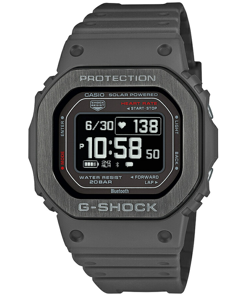 G-SHOCK G-SQUAD 心拍計測 血中酸素レベル計測 DW-H5600MB-8JR メンズ 腕時計 ソーラー Bluetooth 反転液晶 グレー 国内正規品 カシオ