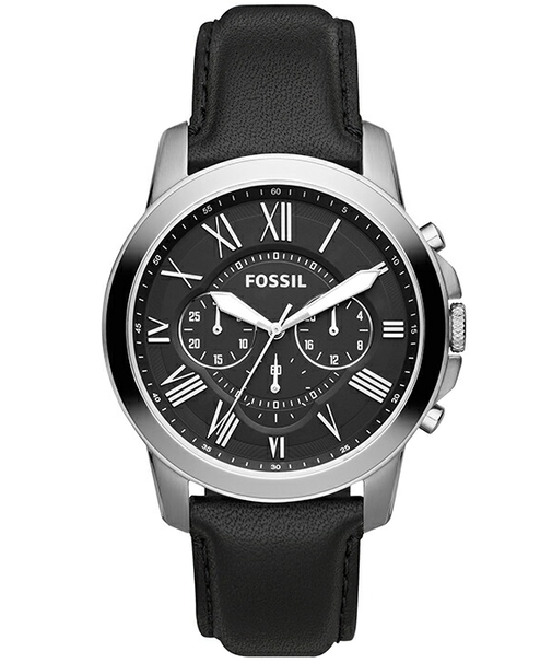 FOSSIL フォッシル GRANT グラント FS4812 メンズ 腕時計 クオーツ クロノグラフ アナログ 革ベルト ブラック 国内正規品