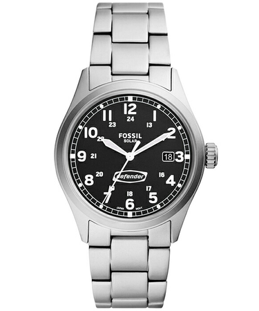 FOSSIL フォッシル DEFENDER ディフェンダー FS5973 メンズ 腕時計 ソーラー アナログ メタルベルト ブラック 国内正規品