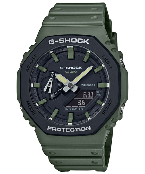 G-SHOCK ストリート ユーティリティカラー GA-2110SU-3AJF メンズ 腕時計 アナデジ ワサビ グリーン カーボン 国内正規品 カシオ 八角形