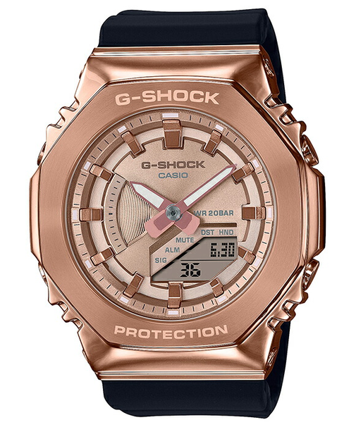 G-SHOCK ミッドサイズ 2100シリーズ ピンクゴールド メタルベゼル GM-S2100PG-1A4JF メンズ レディース 腕時計 電池式 アナデジ 樹脂バンド 国内正規品 カシオ 八角形