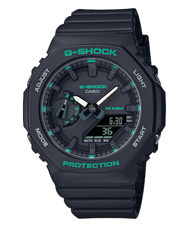G-SHOCK ミッドサイズ グリーンアクセント GMA-S2100GA-1AJF メンズ レディース 腕時計 電池式 アナデジ オクタゴン ブラック 反転液晶 国内正規品 カシオ