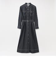 ブロッキングシャツカラードレス