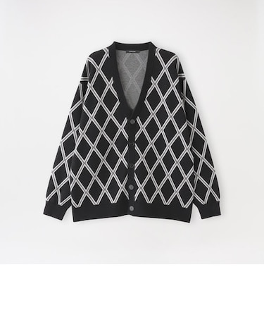 【UNISEX】ジオメトリックジャガードカーデ