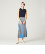 【ドラマ着用商品】ストライプブロッキングニットドレス