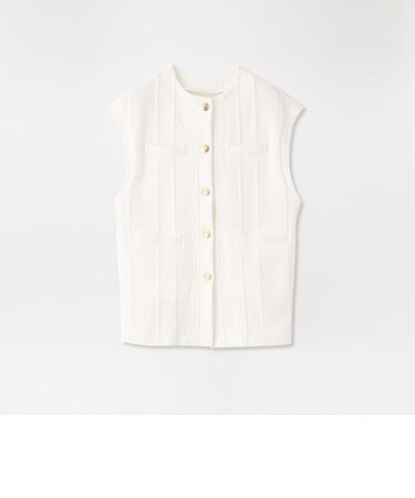 ケーブルジャガードジレ