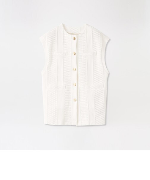 ケーブルジャガードジレ