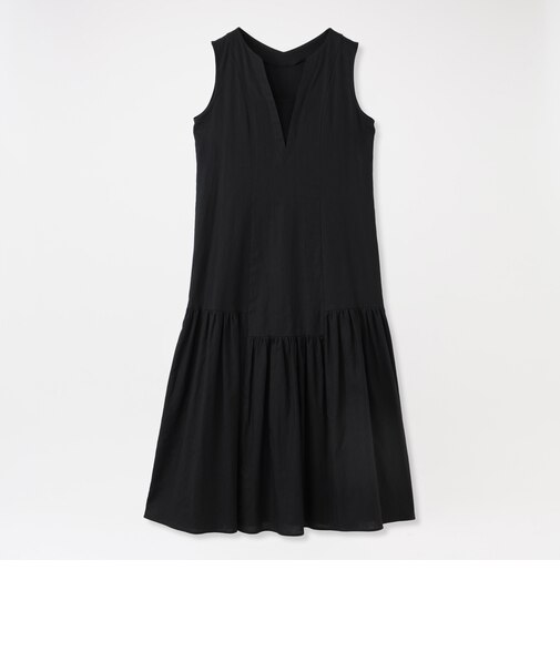 コットンリネンギャザードレス