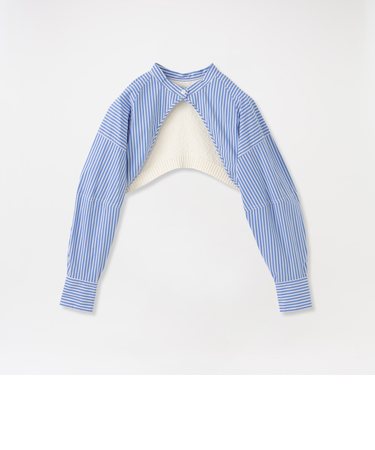 ストライプクロップトコンビトップス