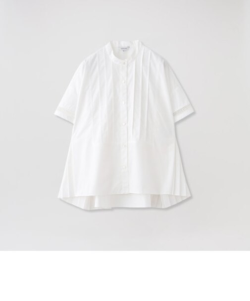 サイドプリーツハーフスリーブシャツ
