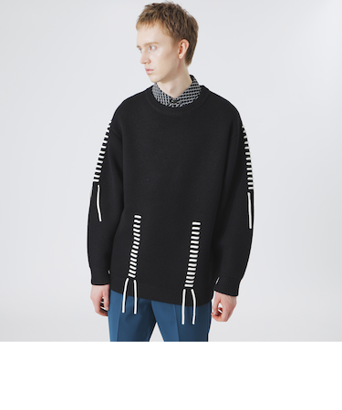 【UNISEX】ポイントスレッドクルーネック