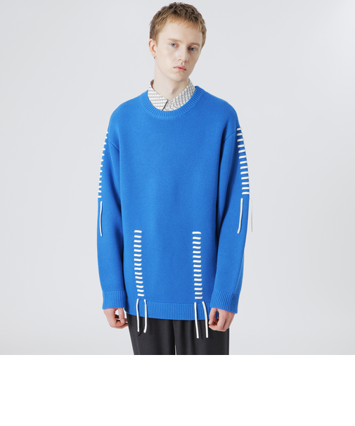 【UNISEX】ポイントスレッドクルーネック