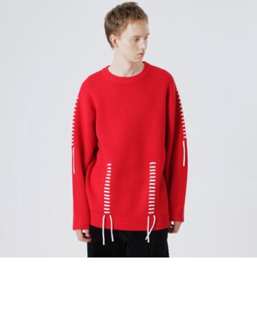 【UNISEX】ポイントスレッドクルーネック