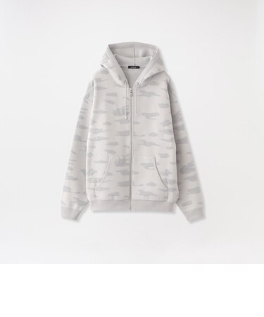 トーナルジャカードカモフラニット ジップアップ