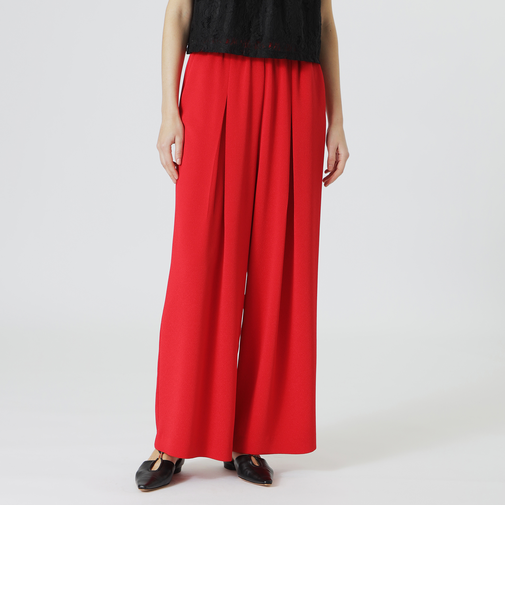 カラーちりめんイージーパンツ