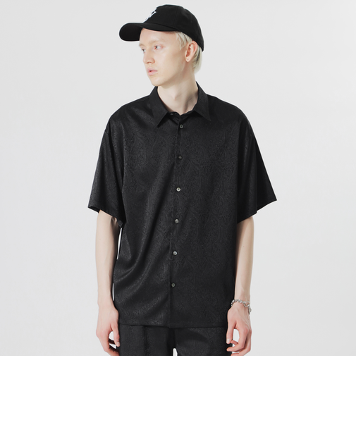 サテンジャガードショートスリーブシャツ