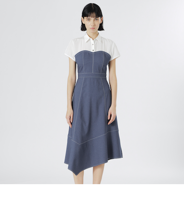ビスチェコンビハーフスリーブワンピース