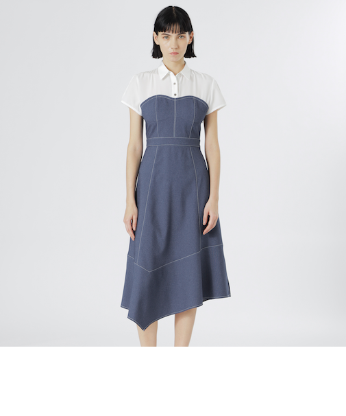 ビスチェコンビハーフスリーブワンピース