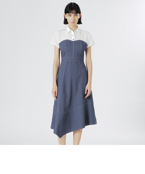 ビスチェコンビハーフスリーブワンピース