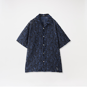 バイカラーレースオープンカラーシャツ