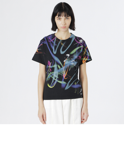 【KANAKO SASAKI】コラボレーション ネオングラフィッククルーネックTシャツ