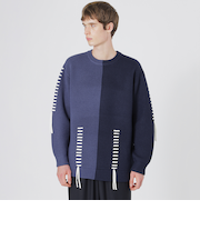 バイカラーポイントスレッドプルオーバー