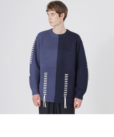 バイカラーポイントスレッドプルオーバー