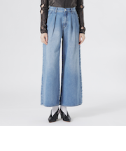 サイドフリンジワイドデニム