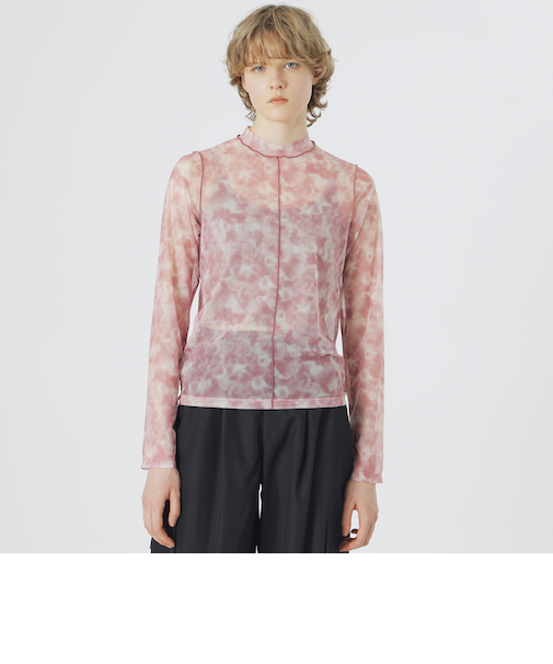 マーブルプリントシアートップス