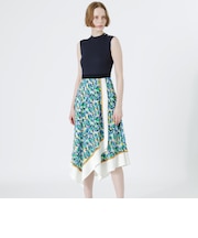 フラワーブロッキングワンピース