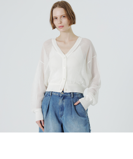 メッシュニットカーディガン