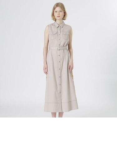 バックスカーフノースリーブワンピース