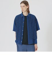 レースコンビショートスリーブシャツ