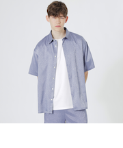 サテンジャカードショートスリーブシャツ