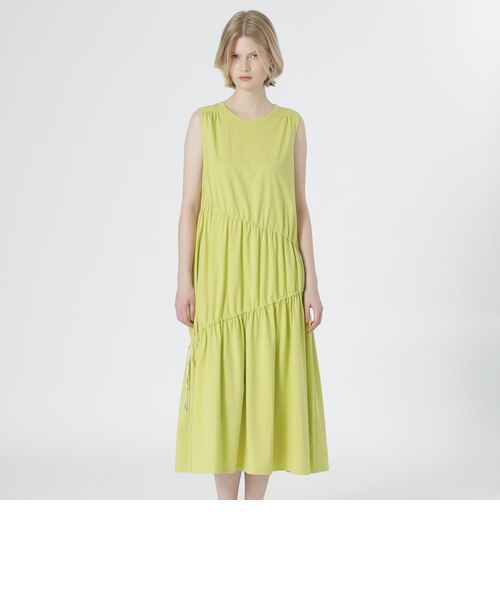 R-Q273/美品 Rene ノースリーブワンピース ギャザー 撥水 38 R-Q273/美品 Rene ノースリーブワンピース ギャザー 撥水 38