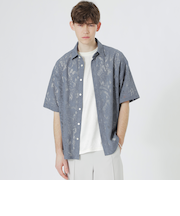 ペイズリーレースショートスリーブシャツ