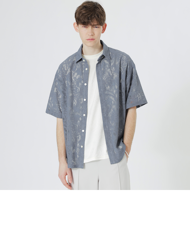 ペイズリーレースショートスリーブシャツ
