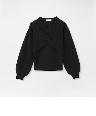 ニットレイヤードトップス