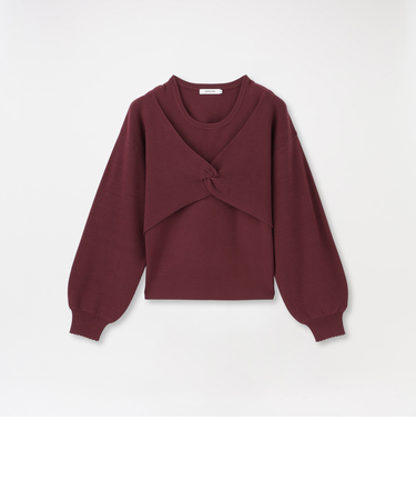 ニットレイヤードトップス