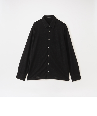 ウールレースジャカードニットシャツ