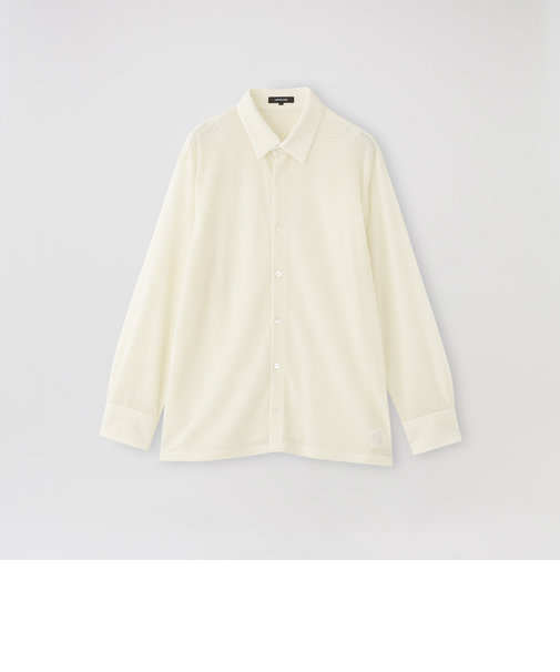 ウールレースジャカードニットシャツ